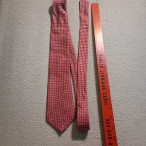 Cape Cod Neckwear Mens Silk Tie Magenta Pink Yellow Floral Geometric Medallion